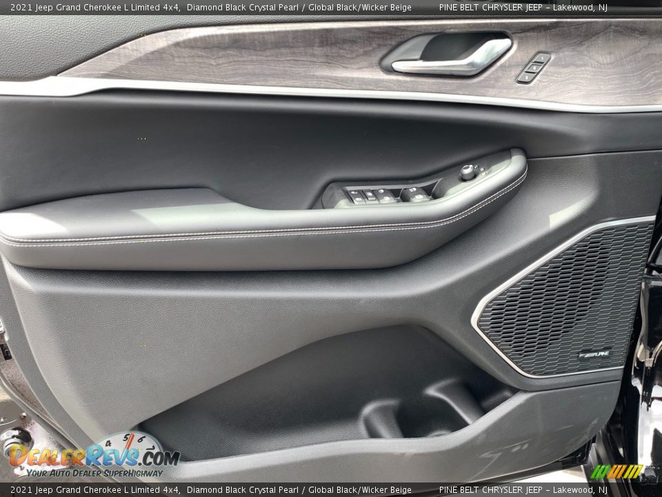 2021 Jeep Grand Cherokee L Limited 4x4 Diamond Black Crystal Pearl / Global Black/Wicker Beige Photo #12