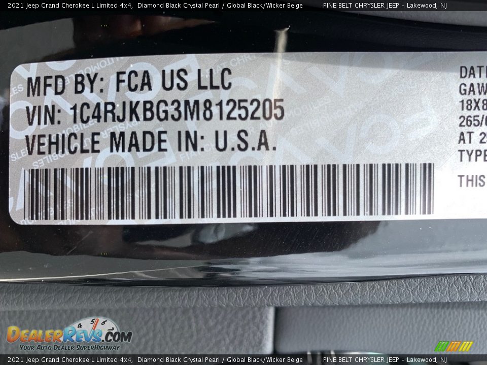 2021 Jeep Grand Cherokee L Limited 4x4 Diamond Black Crystal Pearl / Global Black/Wicker Beige Photo #14
