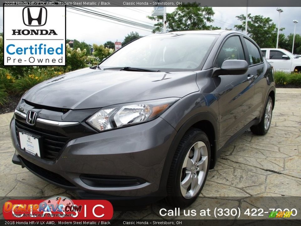 2018 Honda HR-V LX AWD Modern Steel Metallic / Black Photo #1