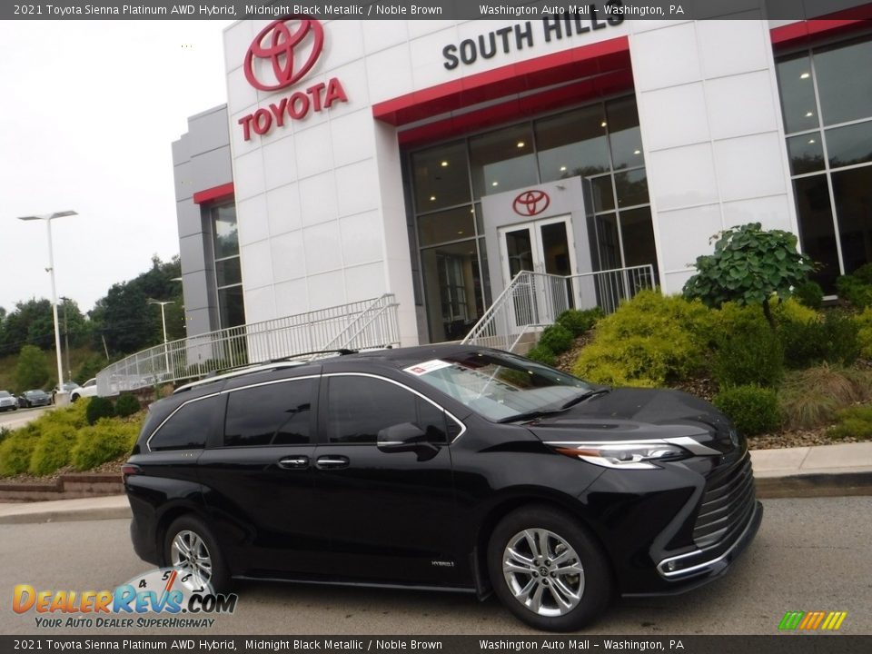 2021 Toyota Sienna Platinum AWD Hybrid Midnight Black Metallic / Noble Brown Photo #2