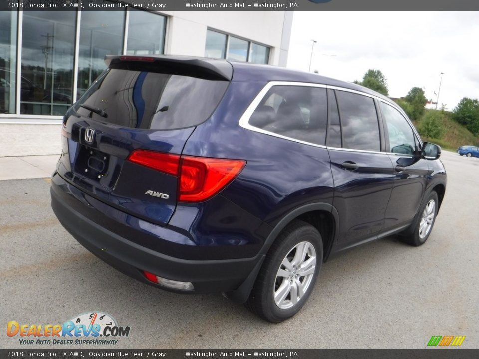 2018 Honda Pilot LX AWD Obsidian Blue Pearl / Gray Photo #6