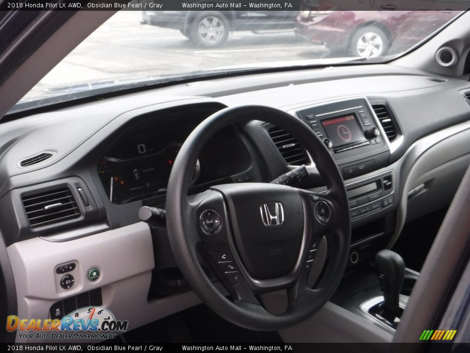 2018 Honda Pilot LX AWD Obsidian Blue Pearl / Gray Photo #8