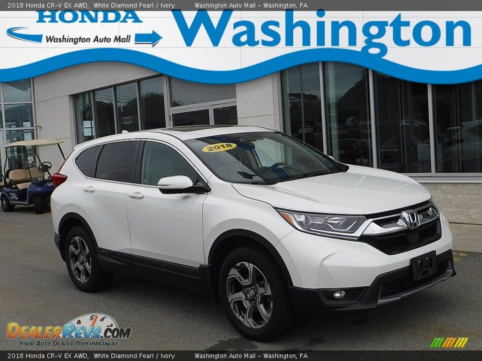 2018 Honda CR-V EX AWD White Diamond Pearl / Ivory Photo #1