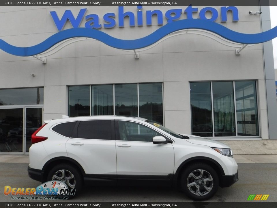 2018 Honda CR-V EX AWD White Diamond Pearl / Ivory Photo #2