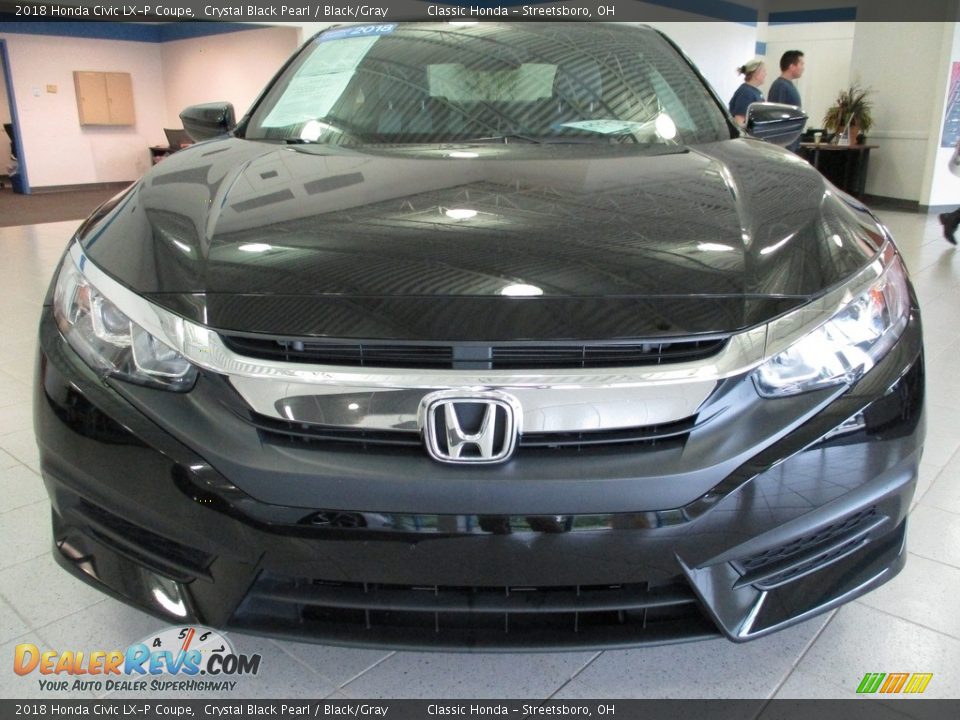 2018 Honda Civic LX-P Coupe Crystal Black Pearl / Black/Gray Photo #2