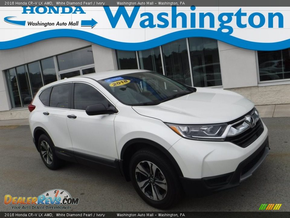 2018 Honda CR-V LX AWD White Diamond Pearl / Ivory Photo #1