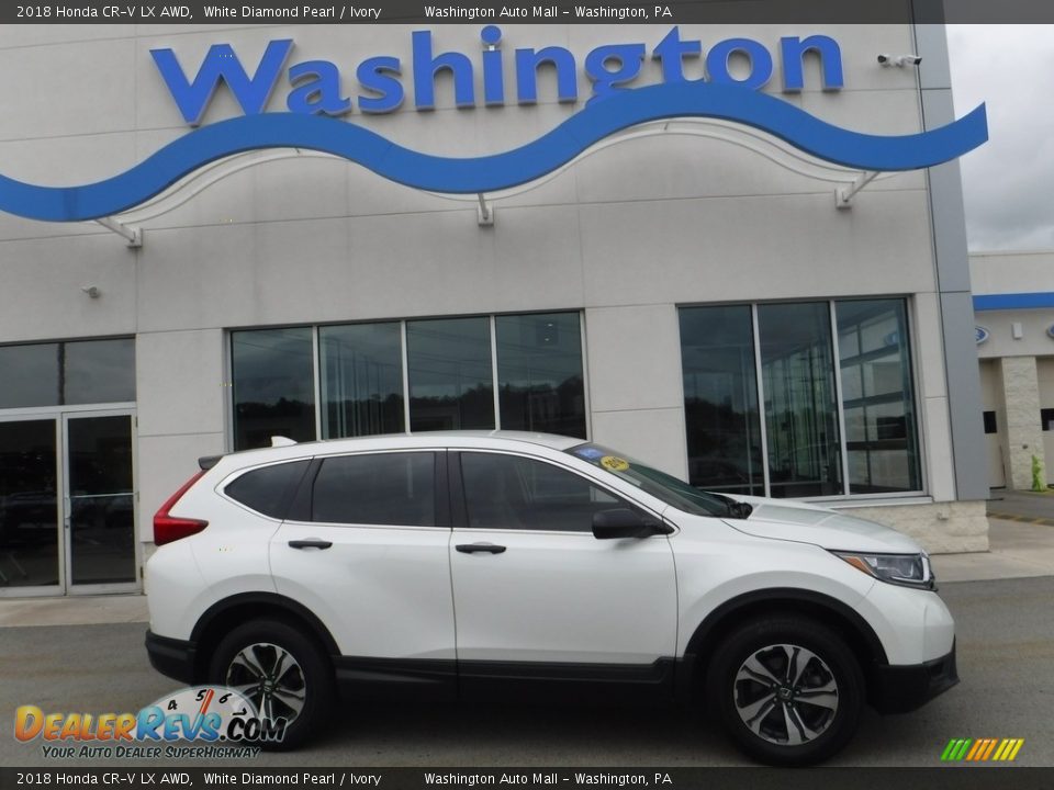 2018 Honda CR-V LX AWD White Diamond Pearl / Ivory Photo #2