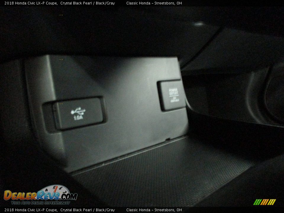 2018 Honda Civic LX-P Coupe Crystal Black Pearl / Black/Gray Photo #31