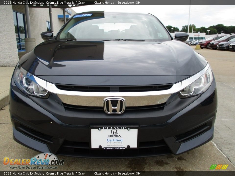 2018 Honda Civic LX Sedan Cosmic Blue Metallic / Gray Photo #2