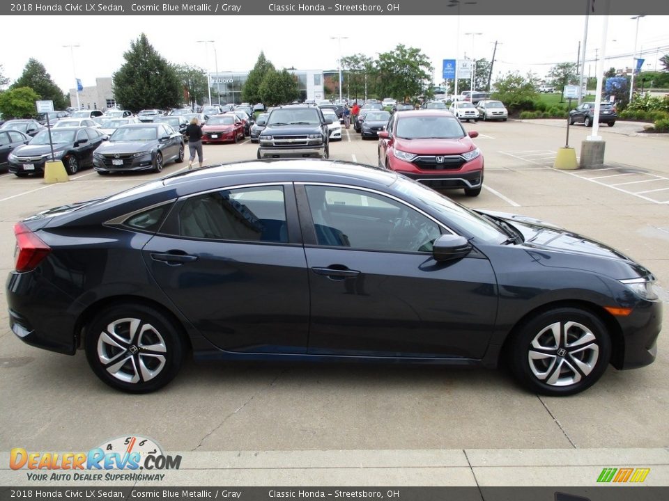 2018 Honda Civic LX Sedan Cosmic Blue Metallic / Gray Photo #4