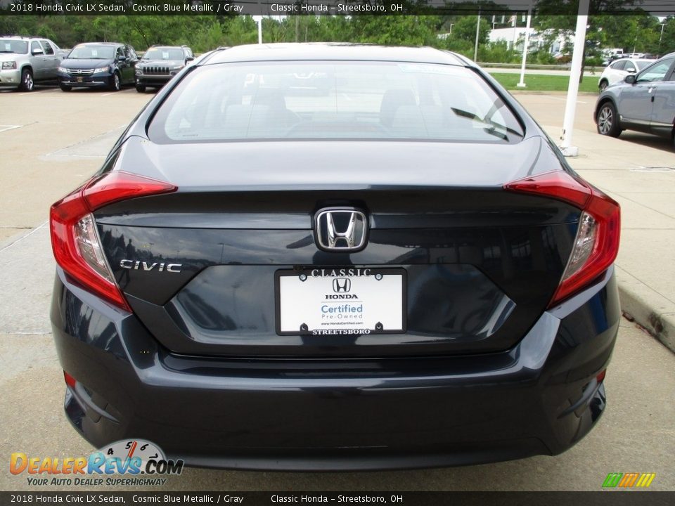 2018 Honda Civic LX Sedan Cosmic Blue Metallic / Gray Photo #7