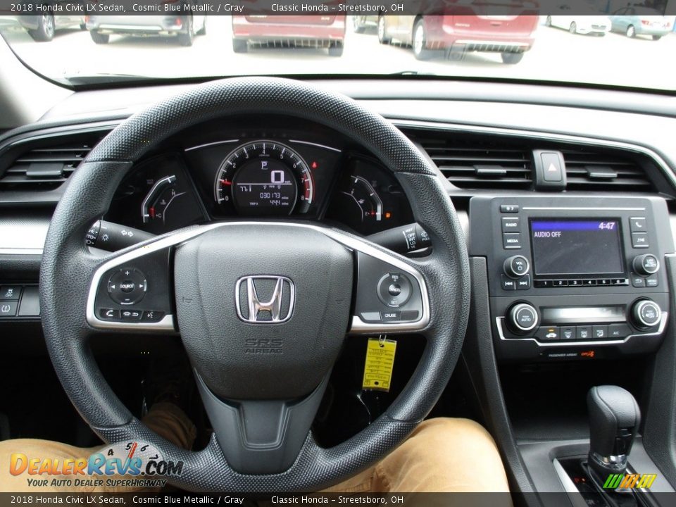 2018 Honda Civic LX Sedan Cosmic Blue Metallic / Gray Photo #23