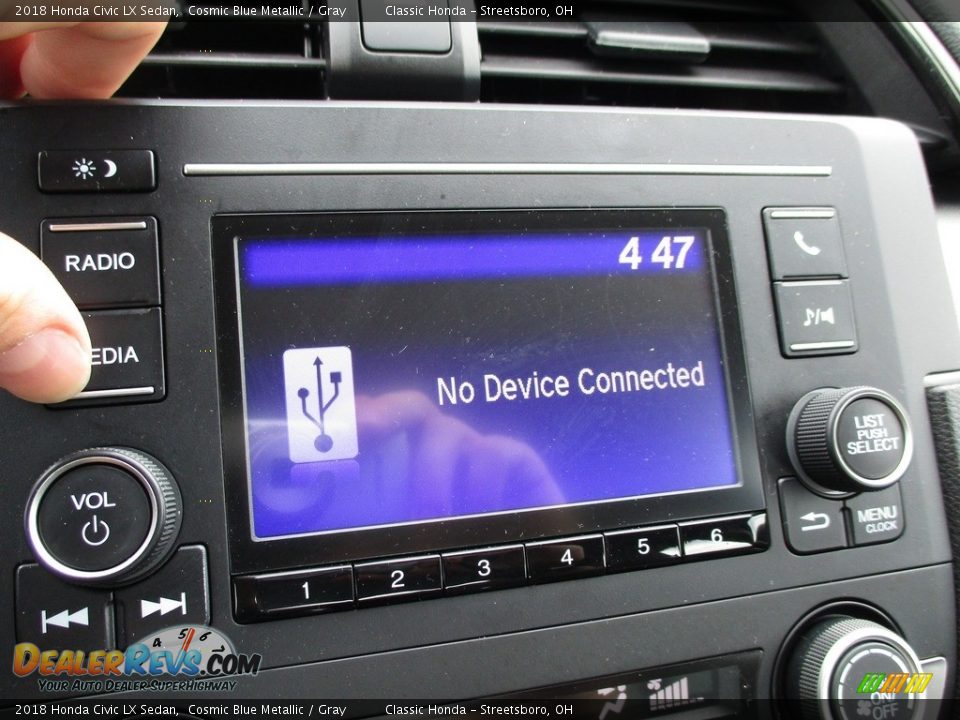 2018 Honda Civic LX Sedan Cosmic Blue Metallic / Gray Photo #26