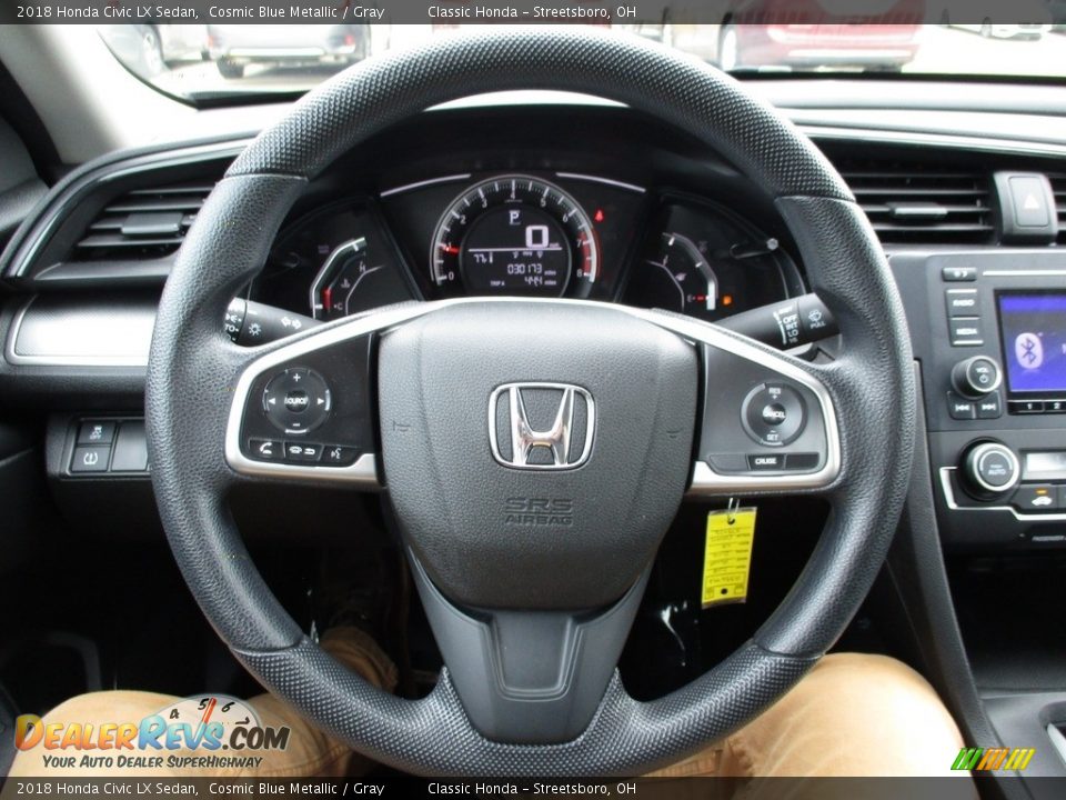 2018 Honda Civic LX Sedan Cosmic Blue Metallic / Gray Photo #29