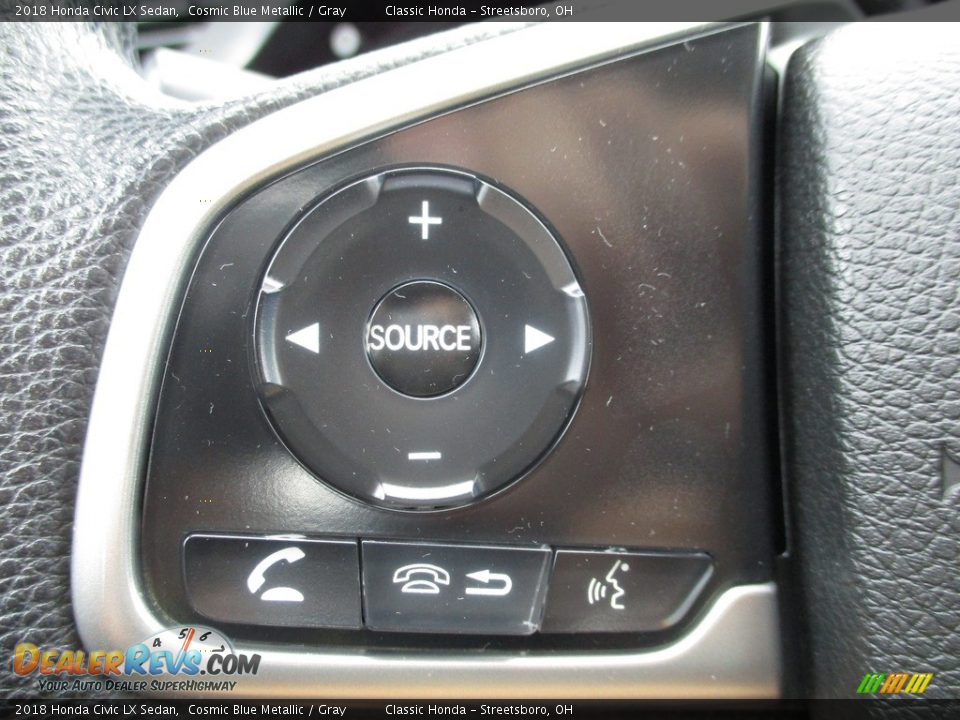 2018 Honda Civic LX Sedan Cosmic Blue Metallic / Gray Photo #30