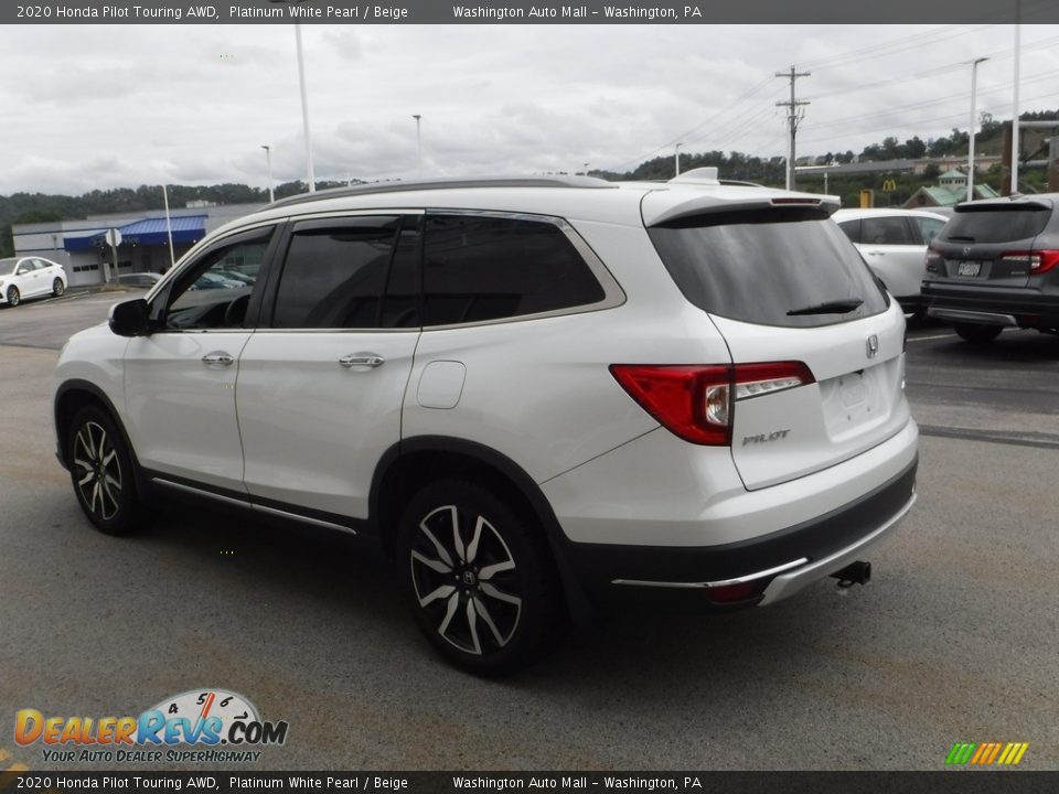 2020 Honda Pilot Touring AWD Platinum White Pearl / Beige Photo #8