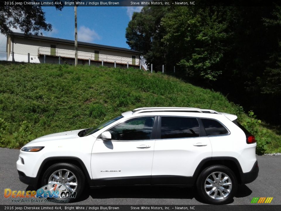 2016 Jeep Cherokee Limited 4x4 Bright White / Indigo Blue/Brown Photo #1