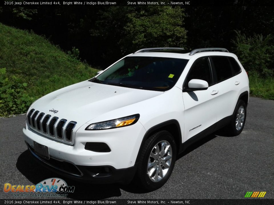 2016 Jeep Cherokee Limited 4x4 Bright White / Indigo Blue/Brown Photo #3