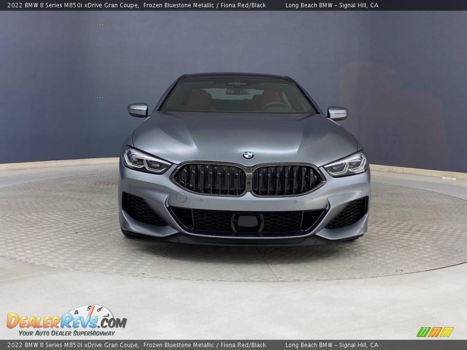 2022 BMW 8 Series M850i xDrive Gran Coupe Frozen Bluestone Metallic / Fiona Red/Black Photo #2