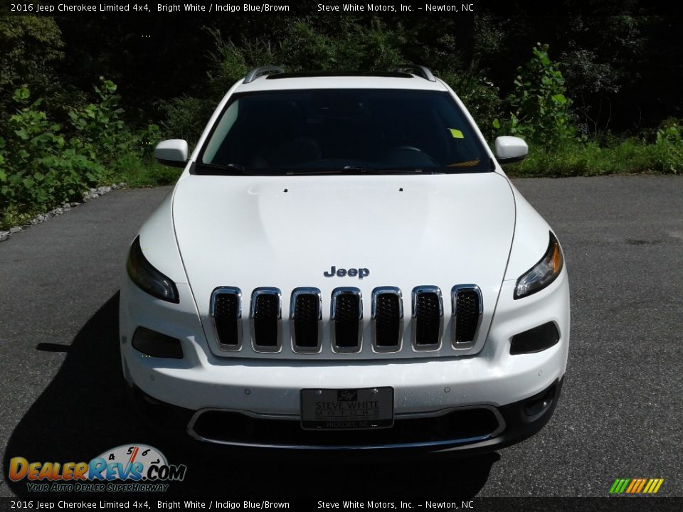 2016 Jeep Cherokee Limited 4x4 Bright White / Indigo Blue/Brown Photo #4