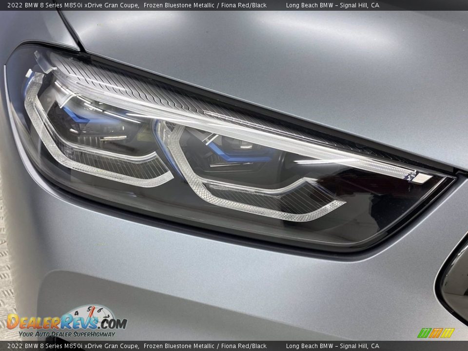 2022 BMW 8 Series M850i xDrive Gran Coupe Frozen Bluestone Metallic / Fiona Red/Black Photo #4