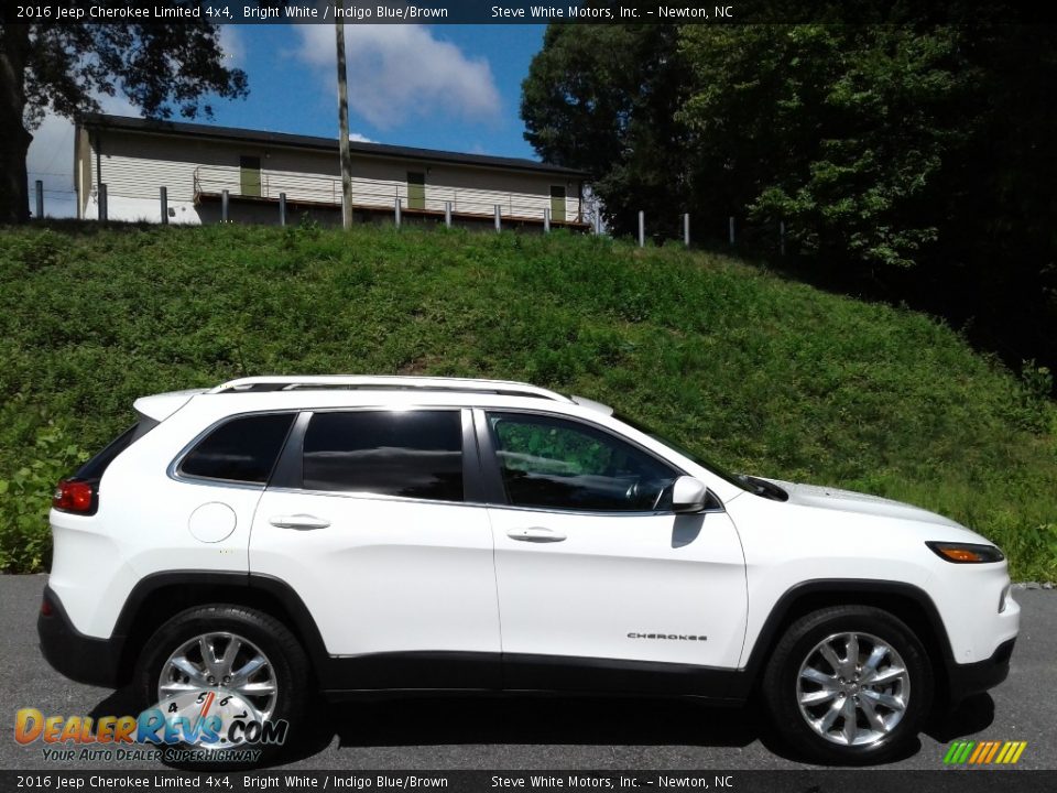 2016 Jeep Cherokee Limited 4x4 Bright White / Indigo Blue/Brown Photo #6