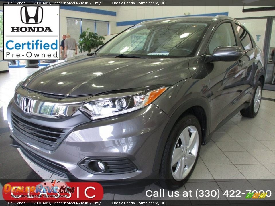 2019 Honda HR-V EX AWD Modern Steel Metallic / Gray Photo #1