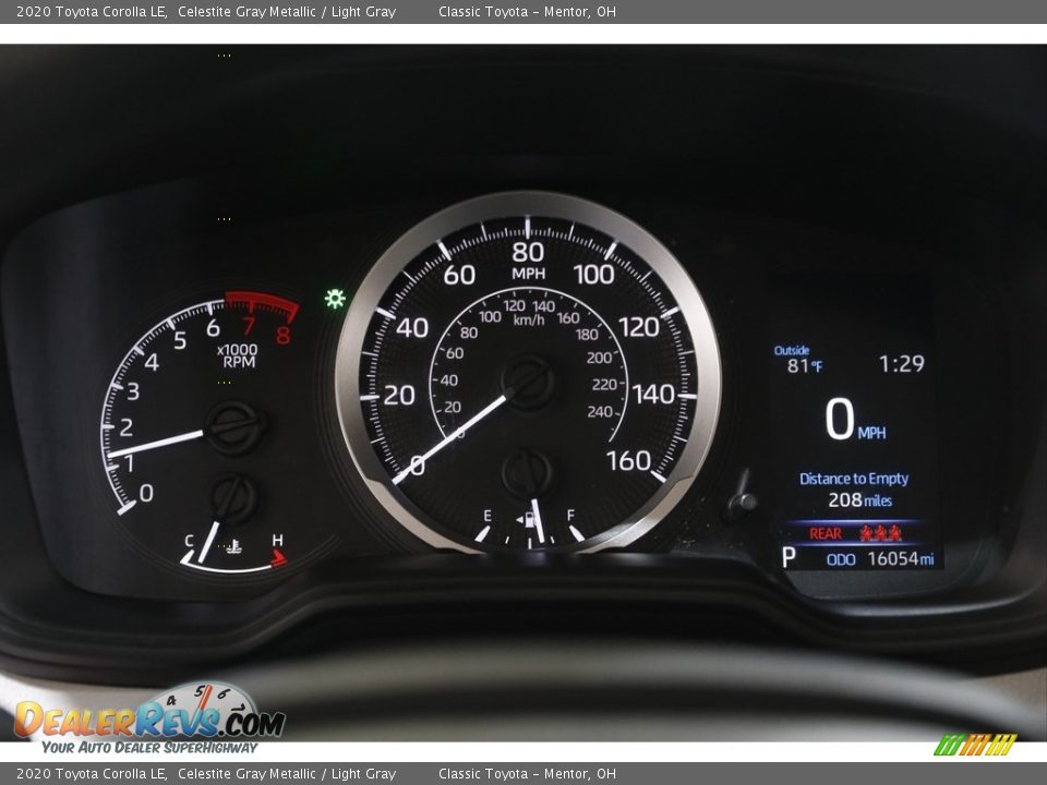 2020 Toyota Corolla LE Celestite Gray Metallic / Light Gray Photo #8
