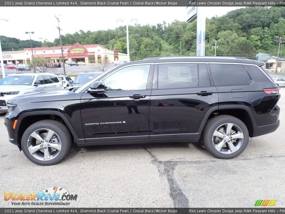 2021 Jeep Grand Cherokee L Limited 4x4 Diamond Black Crystal Pearl / Global Black/Wicker Beige Photo #2