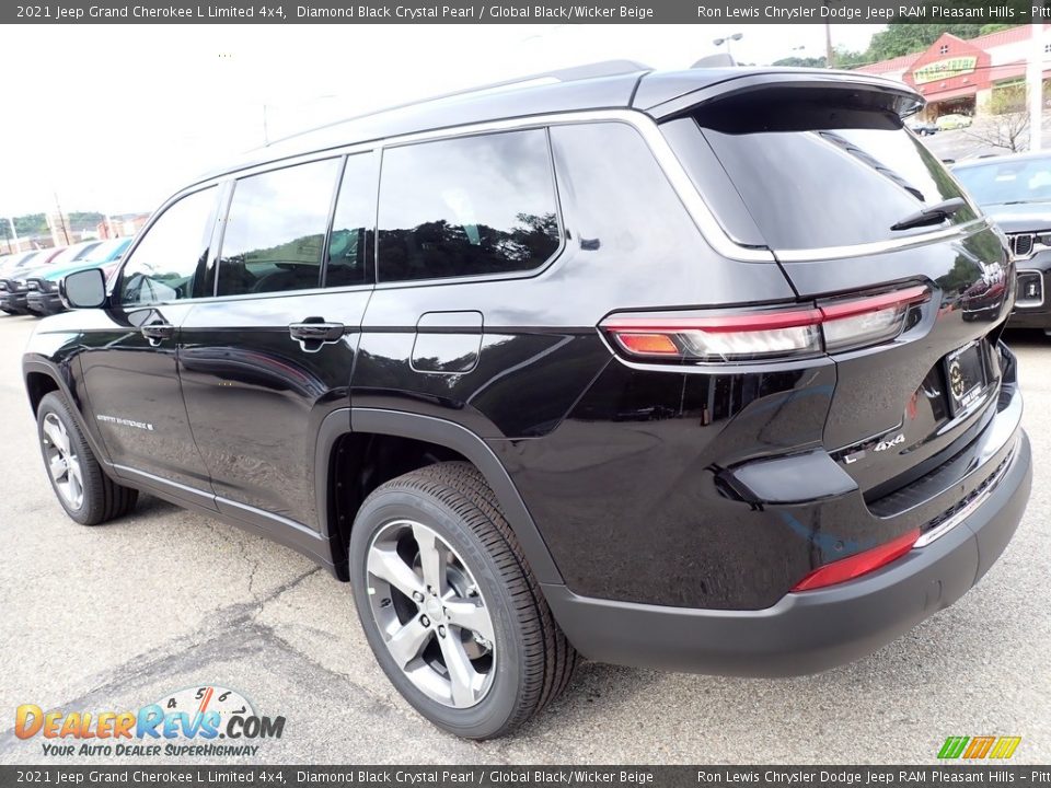 2021 Jeep Grand Cherokee L Limited 4x4 Diamond Black Crystal Pearl / Global Black/Wicker Beige Photo #3