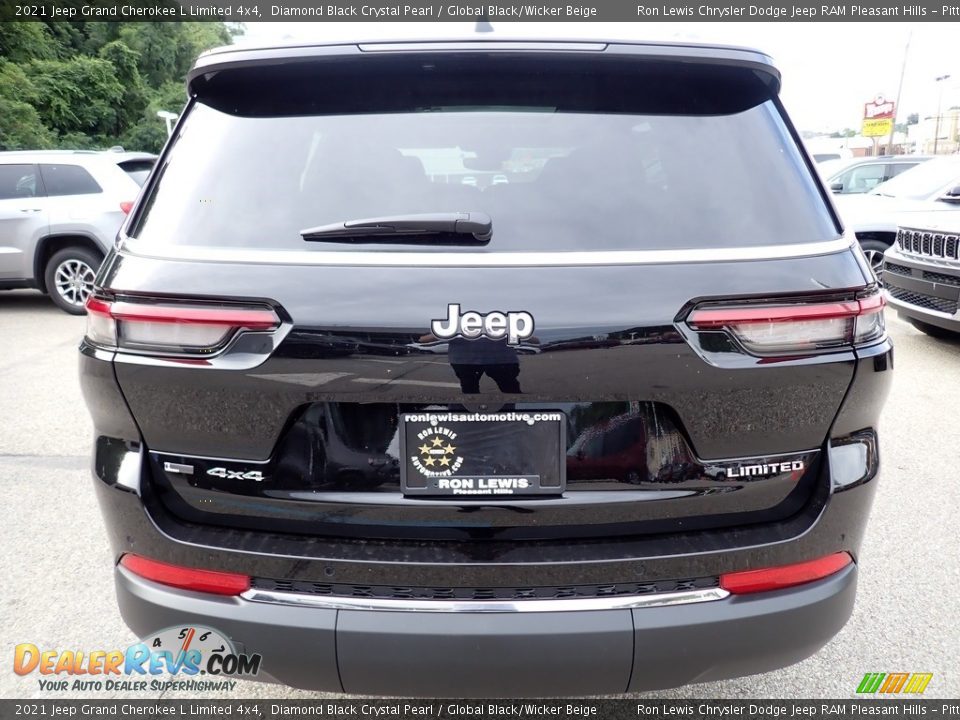 2021 Jeep Grand Cherokee L Limited 4x4 Diamond Black Crystal Pearl / Global Black/Wicker Beige Photo #4