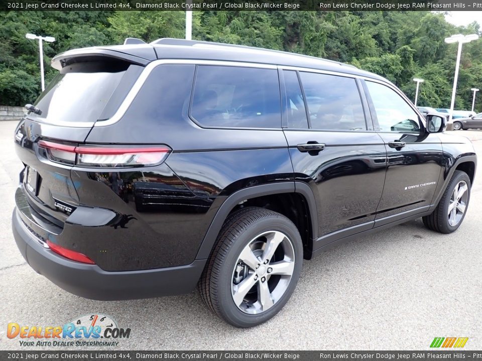 2021 Jeep Grand Cherokee L Limited 4x4 Diamond Black Crystal Pearl / Global Black/Wicker Beige Photo #6
