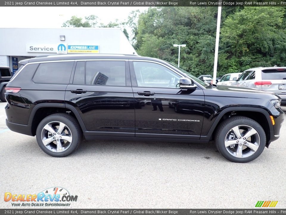2021 Jeep Grand Cherokee L Limited 4x4 Diamond Black Crystal Pearl / Global Black/Wicker Beige Photo #7