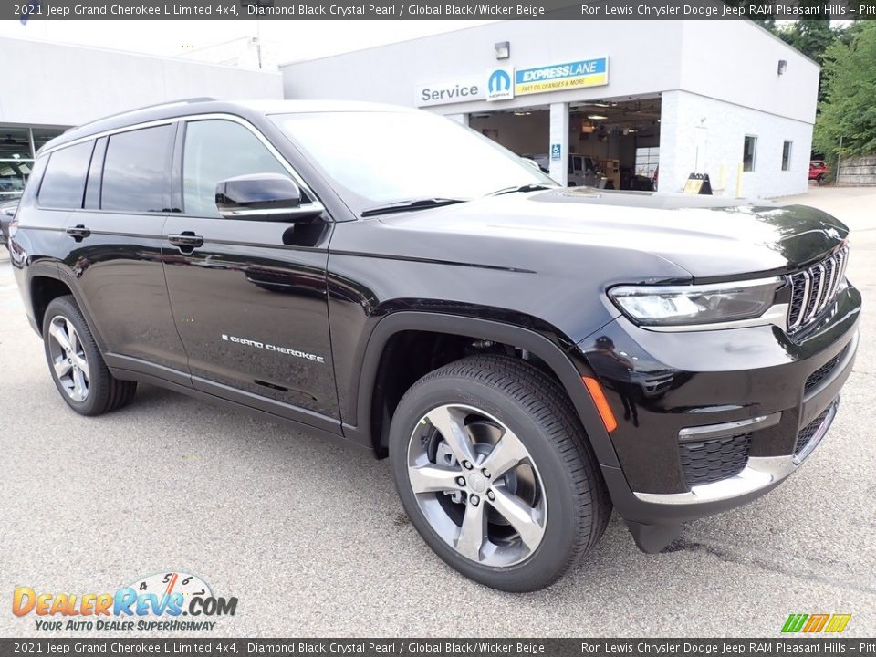 2021 Jeep Grand Cherokee L Limited 4x4 Diamond Black Crystal Pearl / Global Black/Wicker Beige Photo #8
