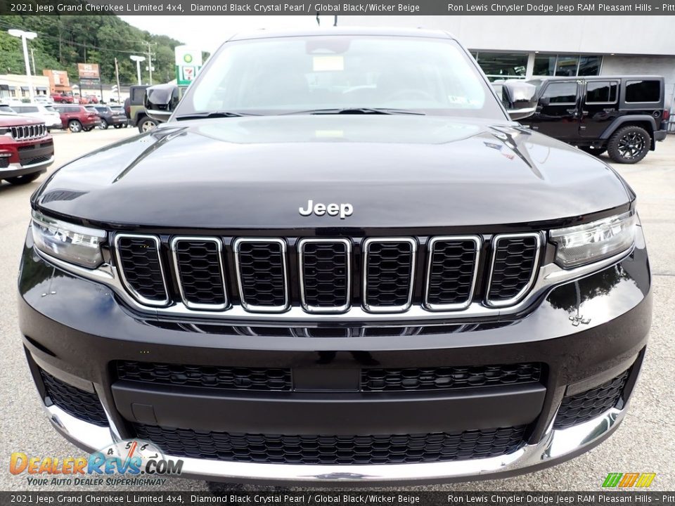 2021 Jeep Grand Cherokee L Limited 4x4 Diamond Black Crystal Pearl / Global Black/Wicker Beige Photo #9