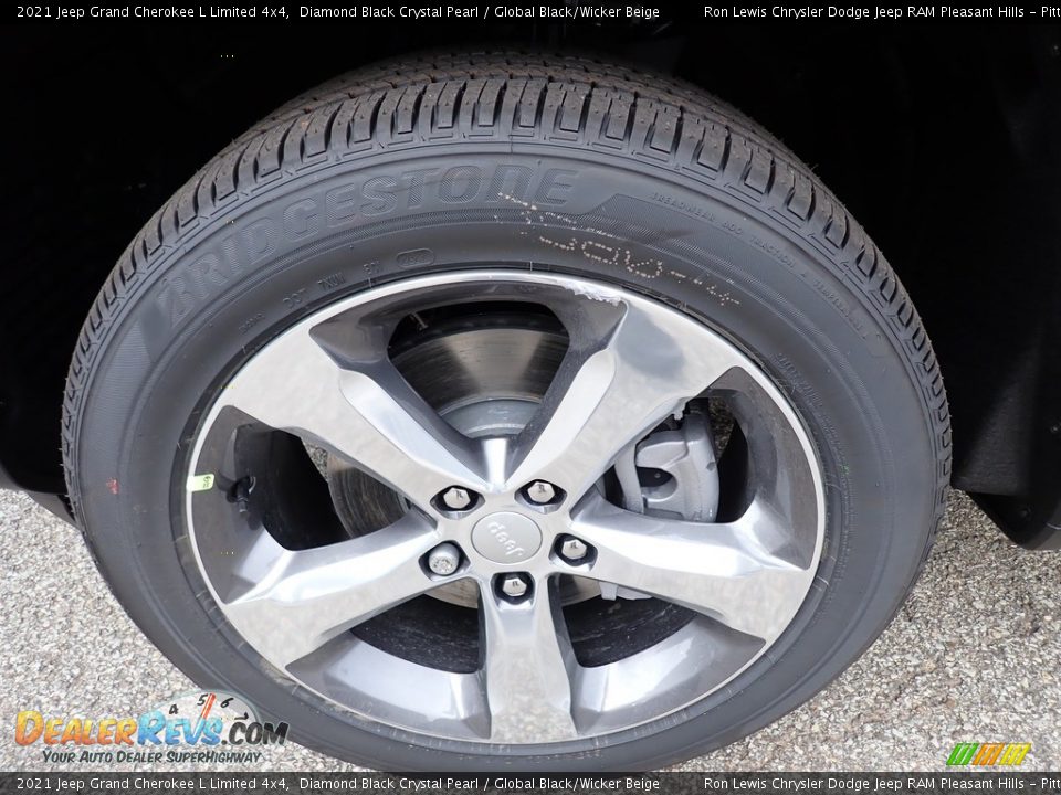2021 Jeep Grand Cherokee L Limited 4x4 Diamond Black Crystal Pearl / Global Black/Wicker Beige Photo #10