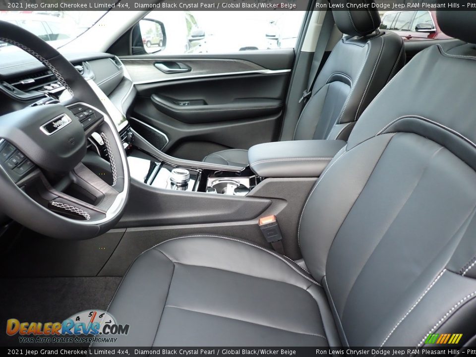 2021 Jeep Grand Cherokee L Limited 4x4 Diamond Black Crystal Pearl / Global Black/Wicker Beige Photo #11