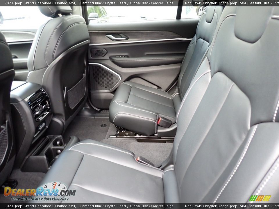 2021 Jeep Grand Cherokee L Limited 4x4 Diamond Black Crystal Pearl / Global Black/Wicker Beige Photo #12