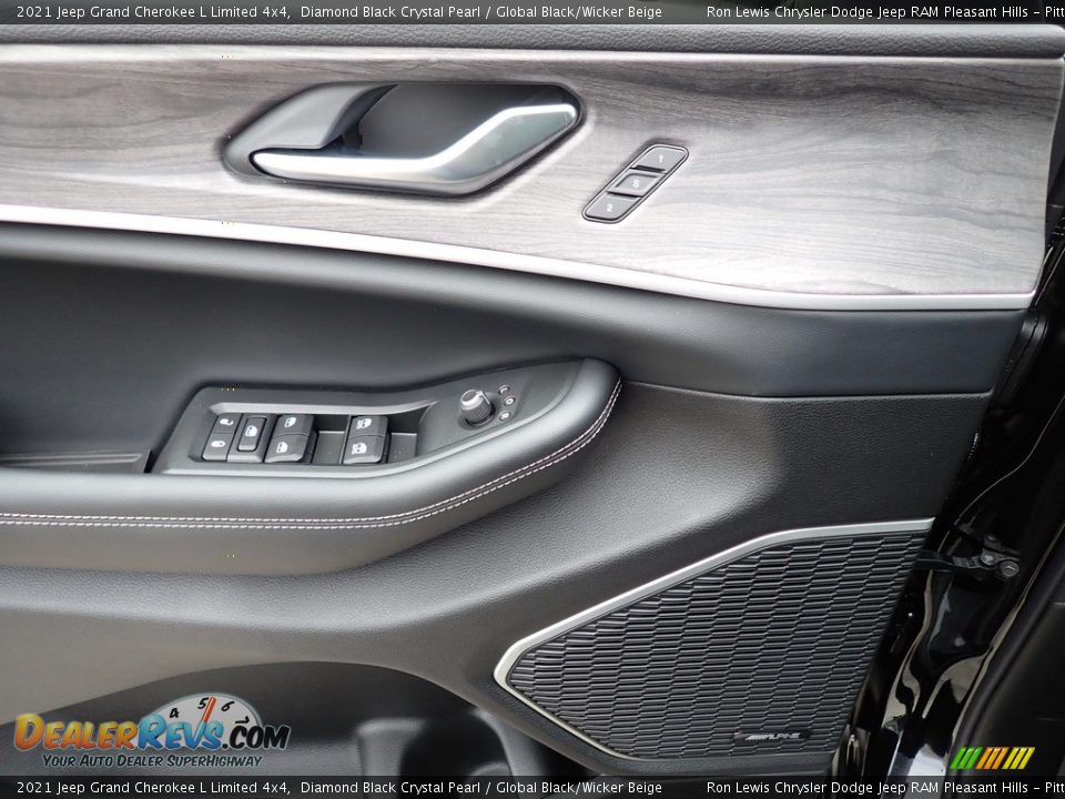 2021 Jeep Grand Cherokee L Limited 4x4 Diamond Black Crystal Pearl / Global Black/Wicker Beige Photo #14