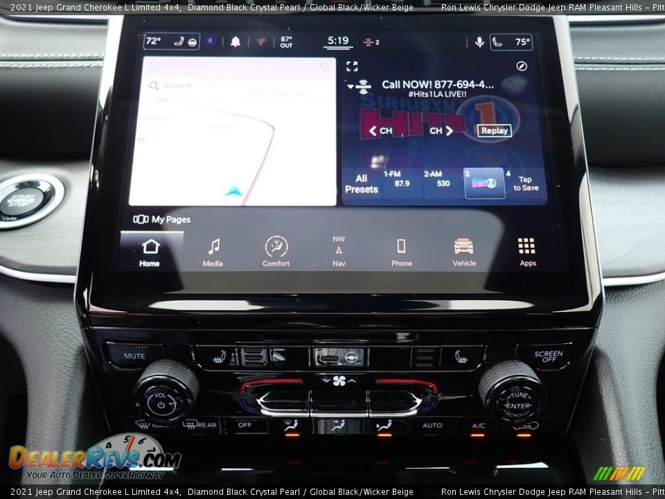 2021 Jeep Grand Cherokee L Limited 4x4 Diamond Black Crystal Pearl / Global Black/Wicker Beige Photo #20