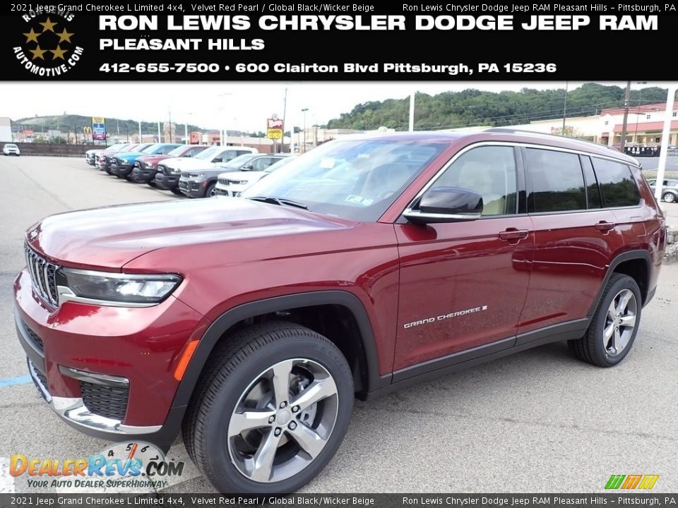 2021 Jeep Grand Cherokee L Limited 4x4 Velvet Red Pearl / Global Black/Wicker Beige Photo #1