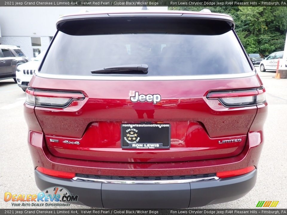 2021 Jeep Grand Cherokee L Limited 4x4 Velvet Red Pearl / Global Black/Wicker Beige Photo #4