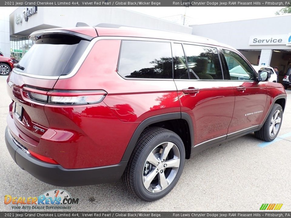 2021 Jeep Grand Cherokee L Limited 4x4 Velvet Red Pearl / Global Black/Wicker Beige Photo #6