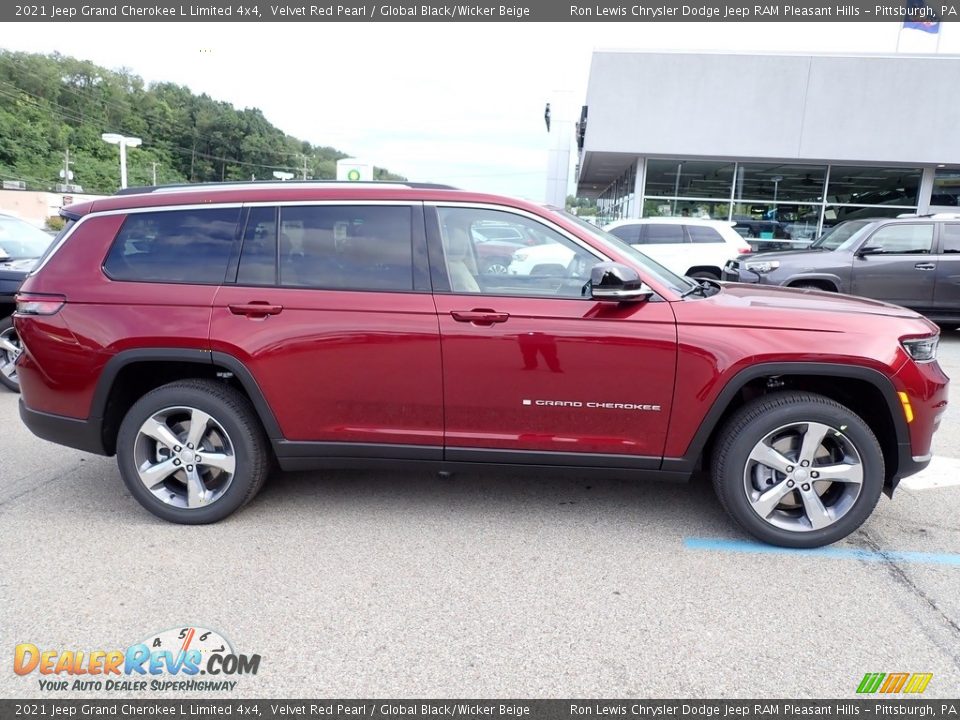 2021 Jeep Grand Cherokee L Limited 4x4 Velvet Red Pearl / Global Black/Wicker Beige Photo #7