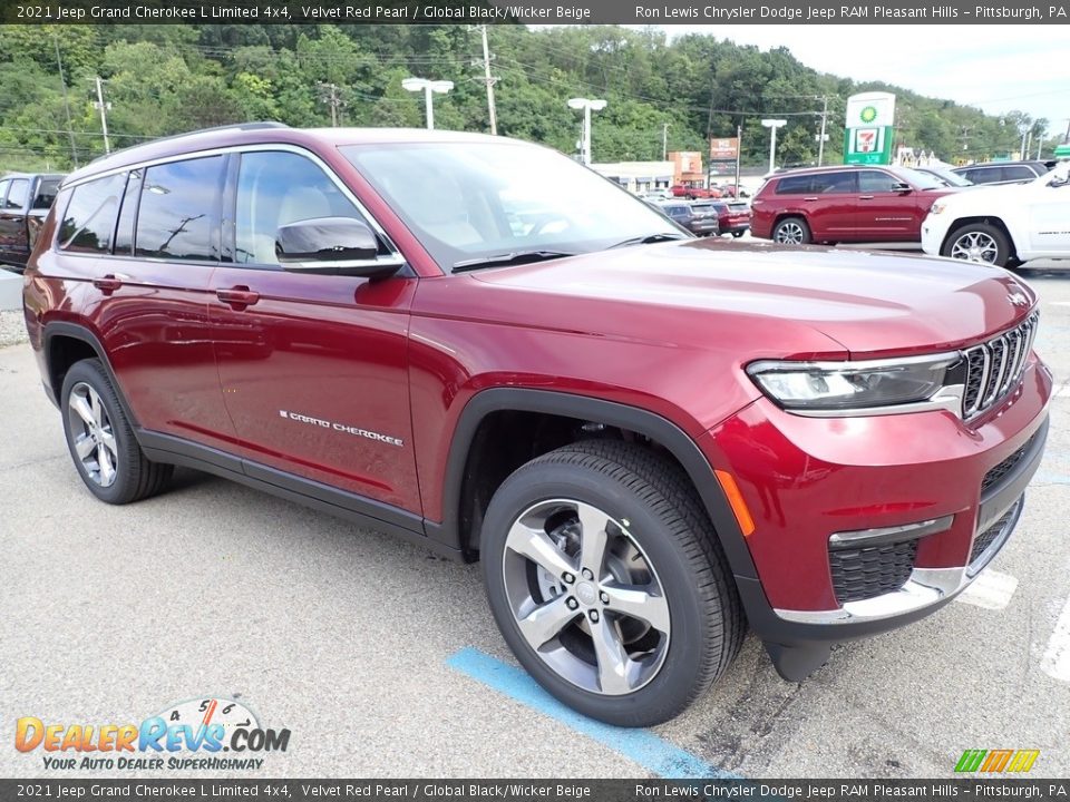 2021 Jeep Grand Cherokee L Limited 4x4 Velvet Red Pearl / Global Black/Wicker Beige Photo #8