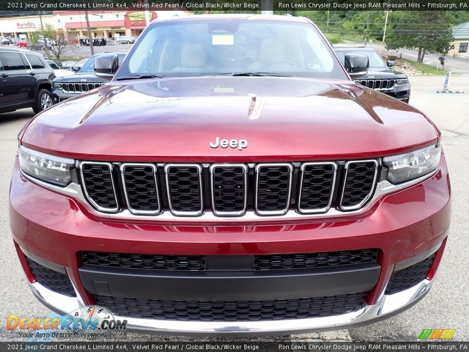 2021 Jeep Grand Cherokee L Limited 4x4 Velvet Red Pearl / Global Black/Wicker Beige Photo #9