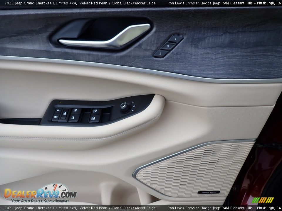2021 Jeep Grand Cherokee L Limited 4x4 Velvet Red Pearl / Global Black/Wicker Beige Photo #14