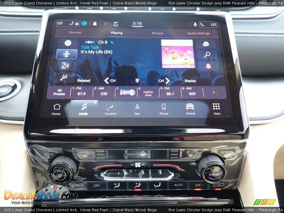 2021 Jeep Grand Cherokee L Limited 4x4 Velvet Red Pearl / Global Black/Wicker Beige Photo #20