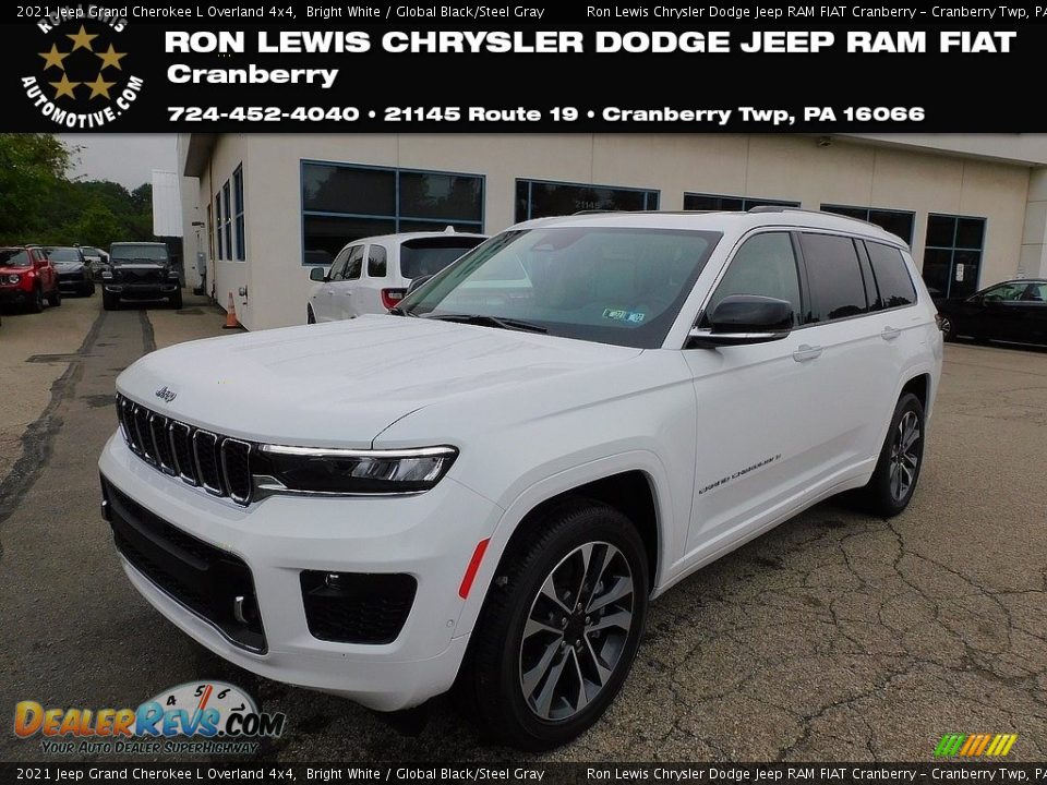 2021 Jeep Grand Cherokee L Overland 4x4 Bright White / Global Black/Steel Gray Photo #1