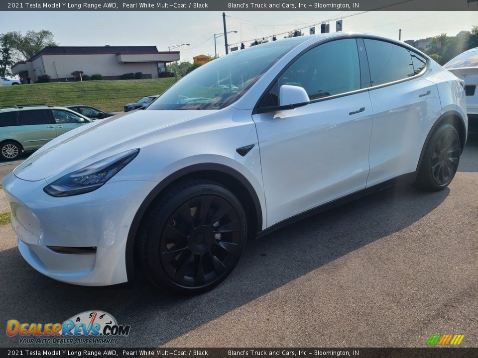 2021 Tesla Model Y Long Range AWD Pearl White Multi-Coat / Black Photo #2